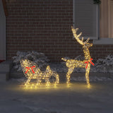 Vidaxl rendier trek slede 200 led's warmwit 70 x 26 x 129 cm pet