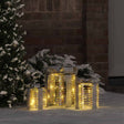 Vidaxl cadeau doos decoratie 3 st 60 led's warmwit 20 x 20 x 20 cm pet