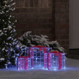 Vidaxl cadeau doos 3 st 60 led's blauw 20 x 20 x 20 cm acryl