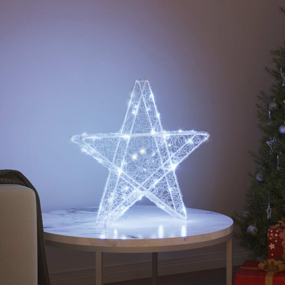 Vidaxl 3d ster 50 led's koudwit 55 x 53,5 x 10 cm acryl