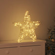 Vidaxl 3d ster 50 led's warmwit 55 x 52.5 x 9 cm rattan