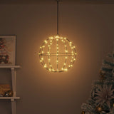 Vidaxl bal warmwit 30 x 30 x 32 cm metaal 96 led's