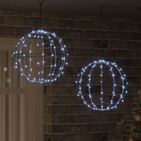 Vidaxl kerst finial licht 2 st 192 led's koudwit diameter 40 x 42 cm