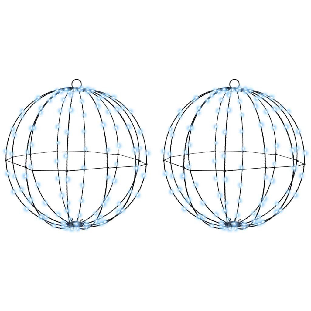 Vidaxl bal 2 st koudwit 40 x 40 x 42 cm metaal 192 led's