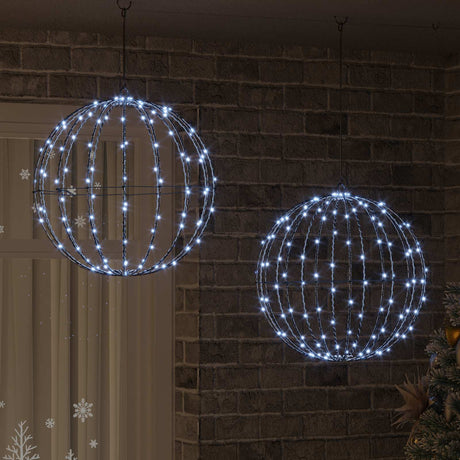 Vidaxl kerst finial licht 2 st 320 led's koudwit diameter 50 x 52 cm