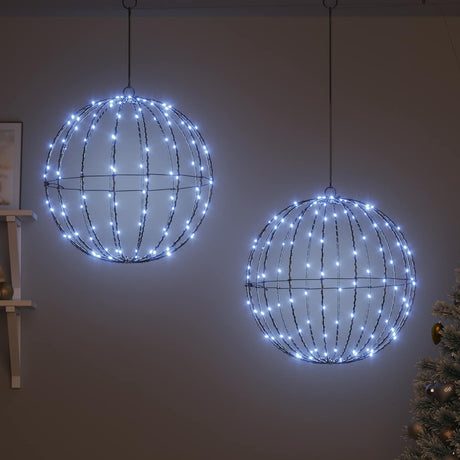 Vidaxl kerst finial licht 2 st 320 led's koudwit diameter 50 x 52 cm