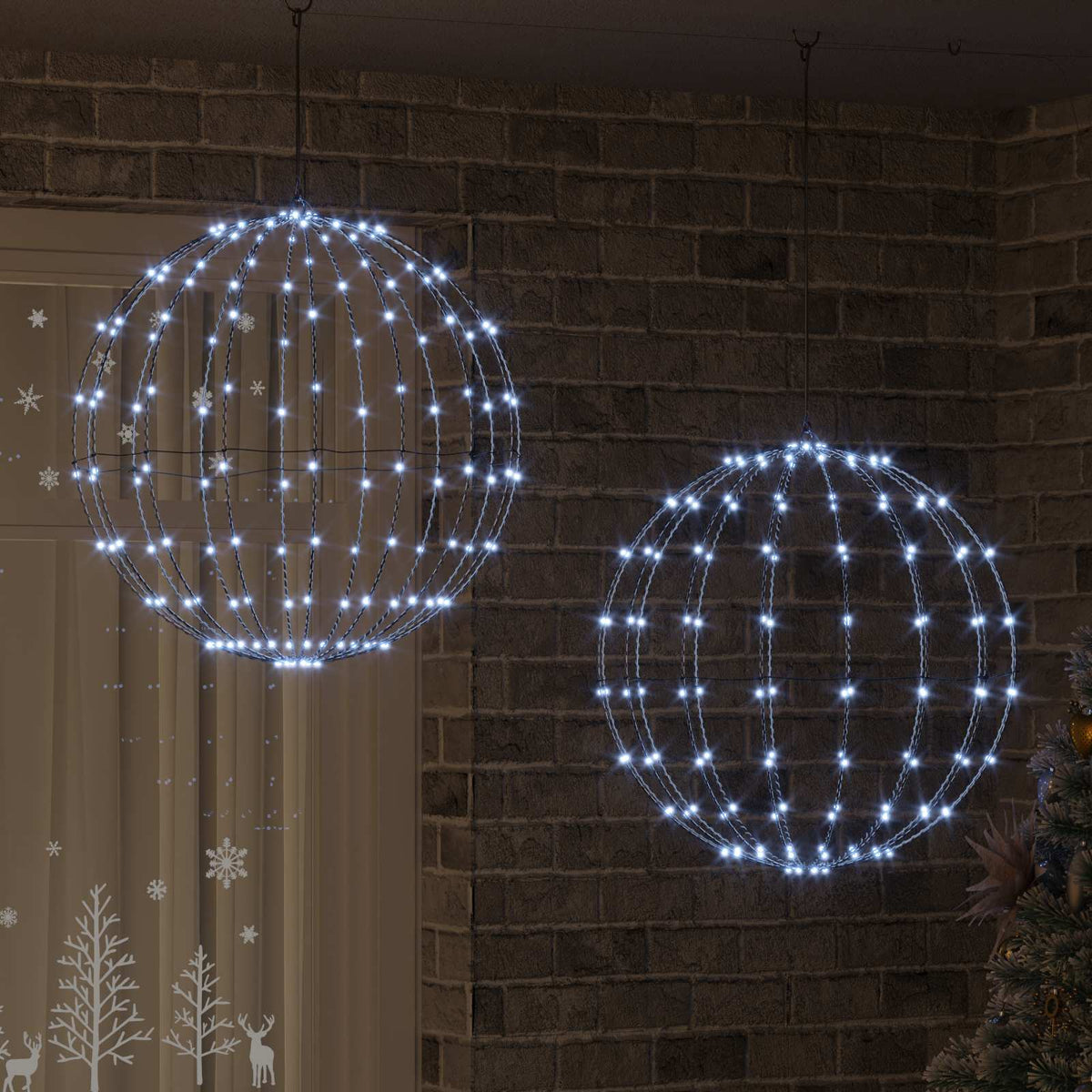 Vidaxl kerst finial licht 2 st 384 led's koudwit 60 x 60 x 62 cm