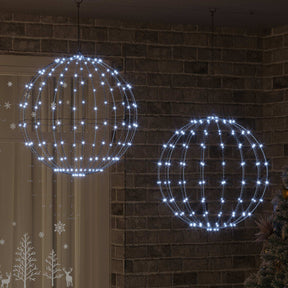 Vidaxl kerst finial licht 2 st 384 led's koudwit 60 x 60 x 62 cm