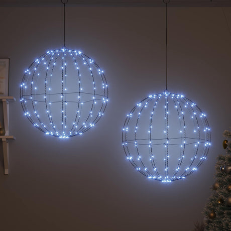 Vidaxl kerst finial licht 2 st 384 led's koudwit 60 x 60 x 62 cm