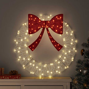 Vidaxl krans 60 led's warmwit 76 x 76 x 8,5 cm acryl