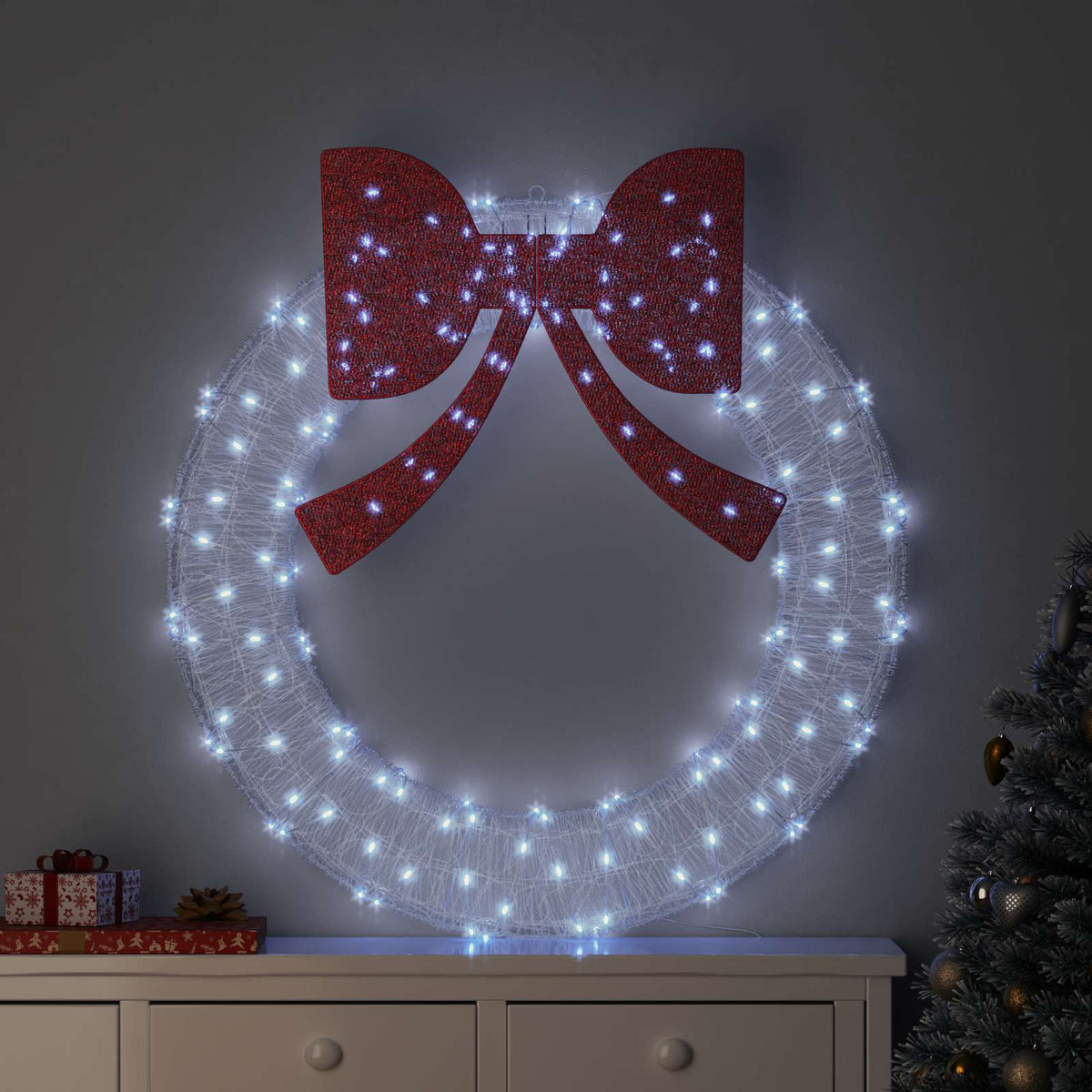 Vidaxl krans 150 led's koudwit 120 cm acryl