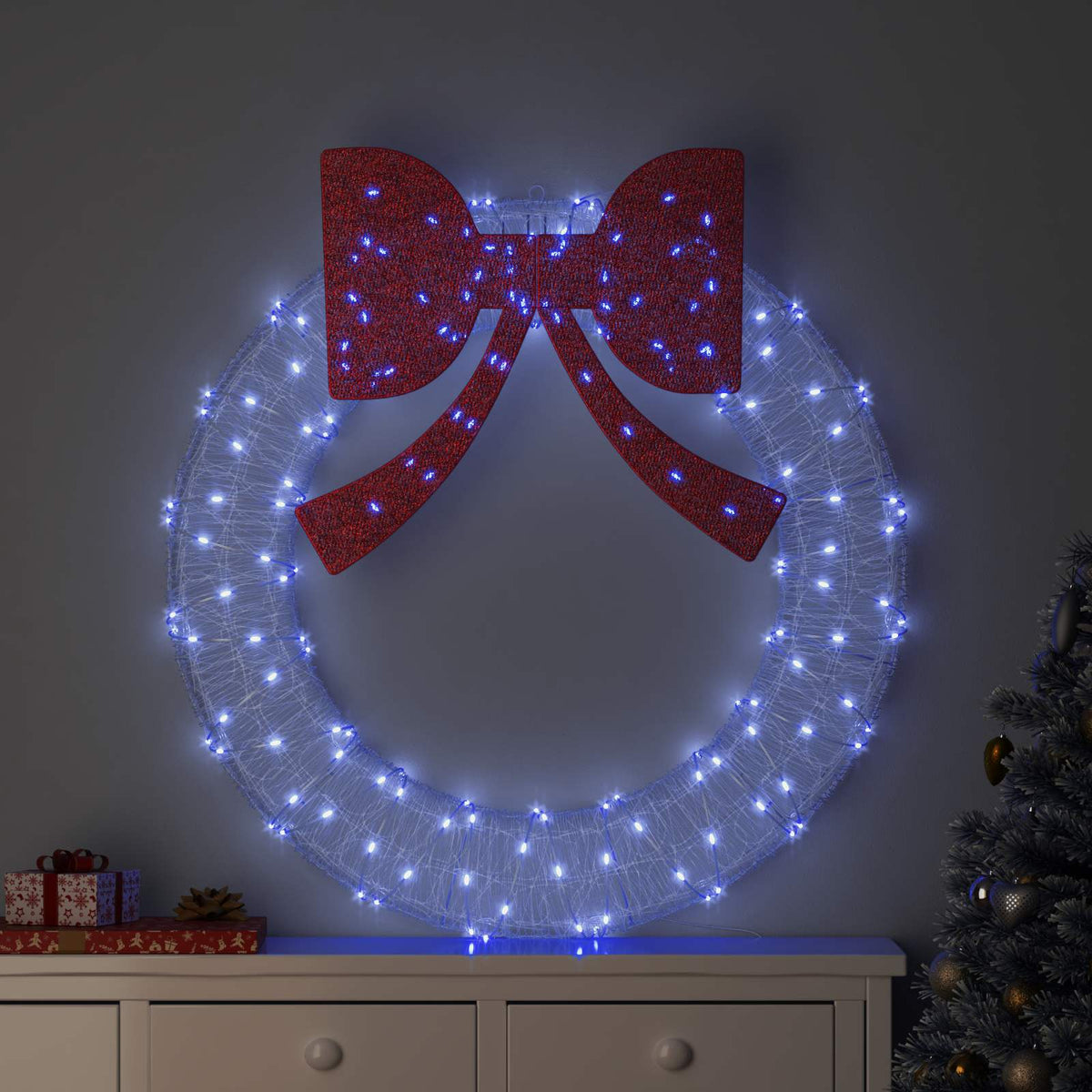 Vidaxl krans 150 led's blauw 120 cm acryl