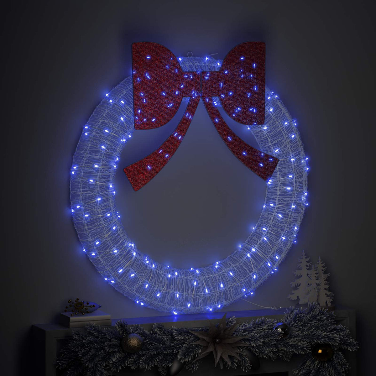 Vidaxl krans 150 led's blauw 120 cm acryl