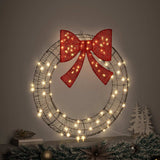 Vidaxl krans warmwit 90 x 90 x 9 cm rattan 80 led's
