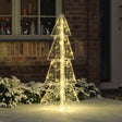 Vidaxl kerstboom 100 led's warmwit 120 cm acryl
