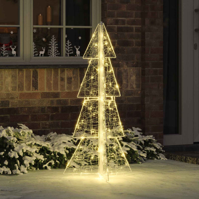 Vidaxl kerstboom 100 led's warmwit 120 cm acryl