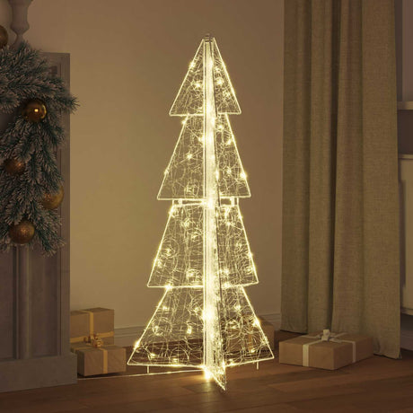 Vidaxl kerstboom 100 led's warmwit 120 cm acryl