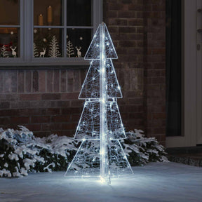 Vidaxl kerstboom 100 led's koud wit 120 cm acryl