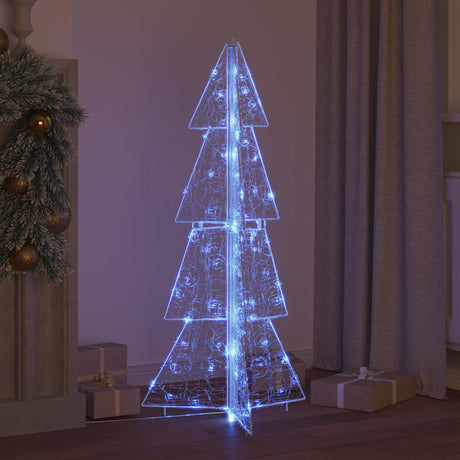 Vidaxl kerstboom 100 led's blauw 120 cm acryl