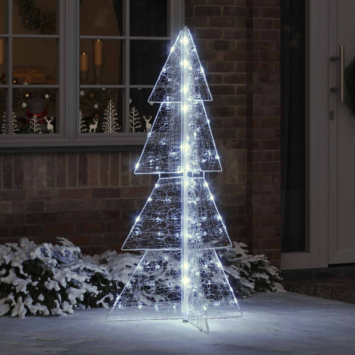 Vidaxl kerstboom 160 led's koud wit 150 cm acryl