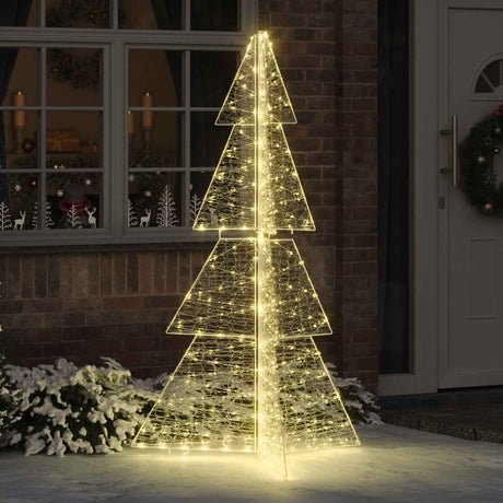 Vidaxl kerstboom 240 led's warmwit 180 cm acryl