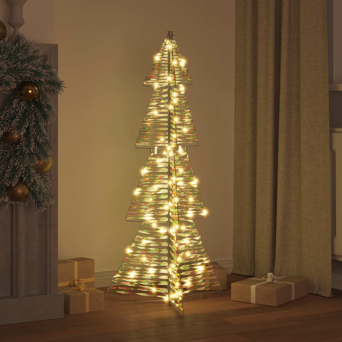 Vidaxl kerstboom 100 led's warmwit 120 cm pet