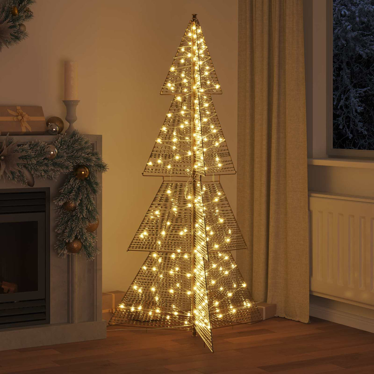 Vidaxl kerstboom 240 led's warmwit 180 cm pet