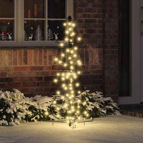 Vidaxl kerstboom 100 led's warmwit 120 cm rattan