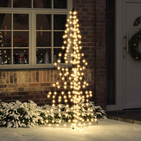 Vidaxl kerstboom 240 led's warmwit 180 cm rattan