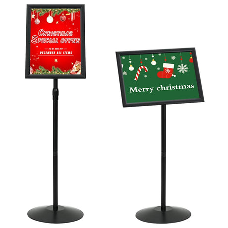 Vidaxl pedestal posterstand a3 pvc en staal zwart