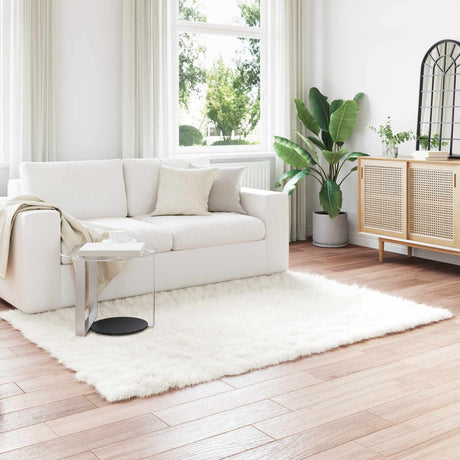 Vidaxl tapijt van imitatie tafalla wit 140 x 200 cm polyester
