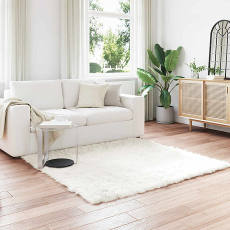 Vidaxl tapijt van imitatie tafalla wit 160 x 160 cm polyester