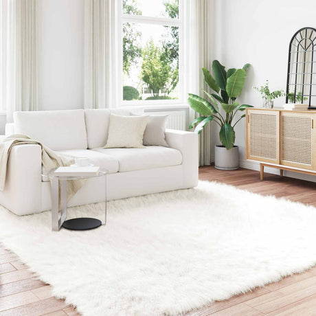 Vidaxl tapijt van imitatie tafalla wit 200 x 200 cm polyester