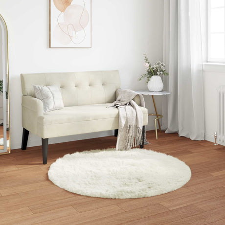 Vidaxl tapijt van imitatie tafalla wit ø 100 cm polyester