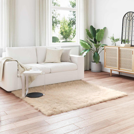 Vidaxl tapijt van imitatie tafalla beige 160 x 160 cm polyester
