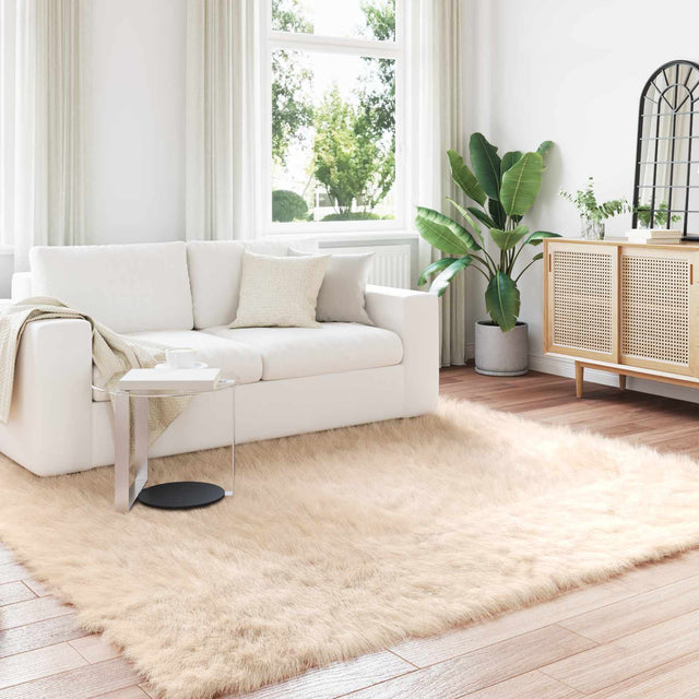 Vidaxl tapijt van imitatie tafalla beige 200 x 200 cm polyester