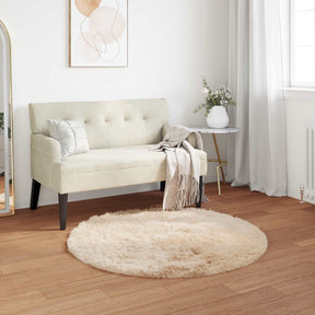 Vidaxl tapijt van imitatie tafalla beige ø 120 cm polyester