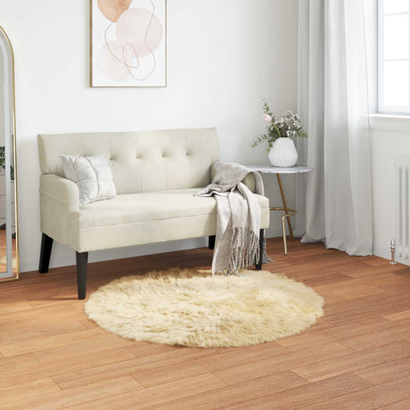 Vidaxl tapijt van imitatie tafalla crèmekleurig ø 100 cm polyester