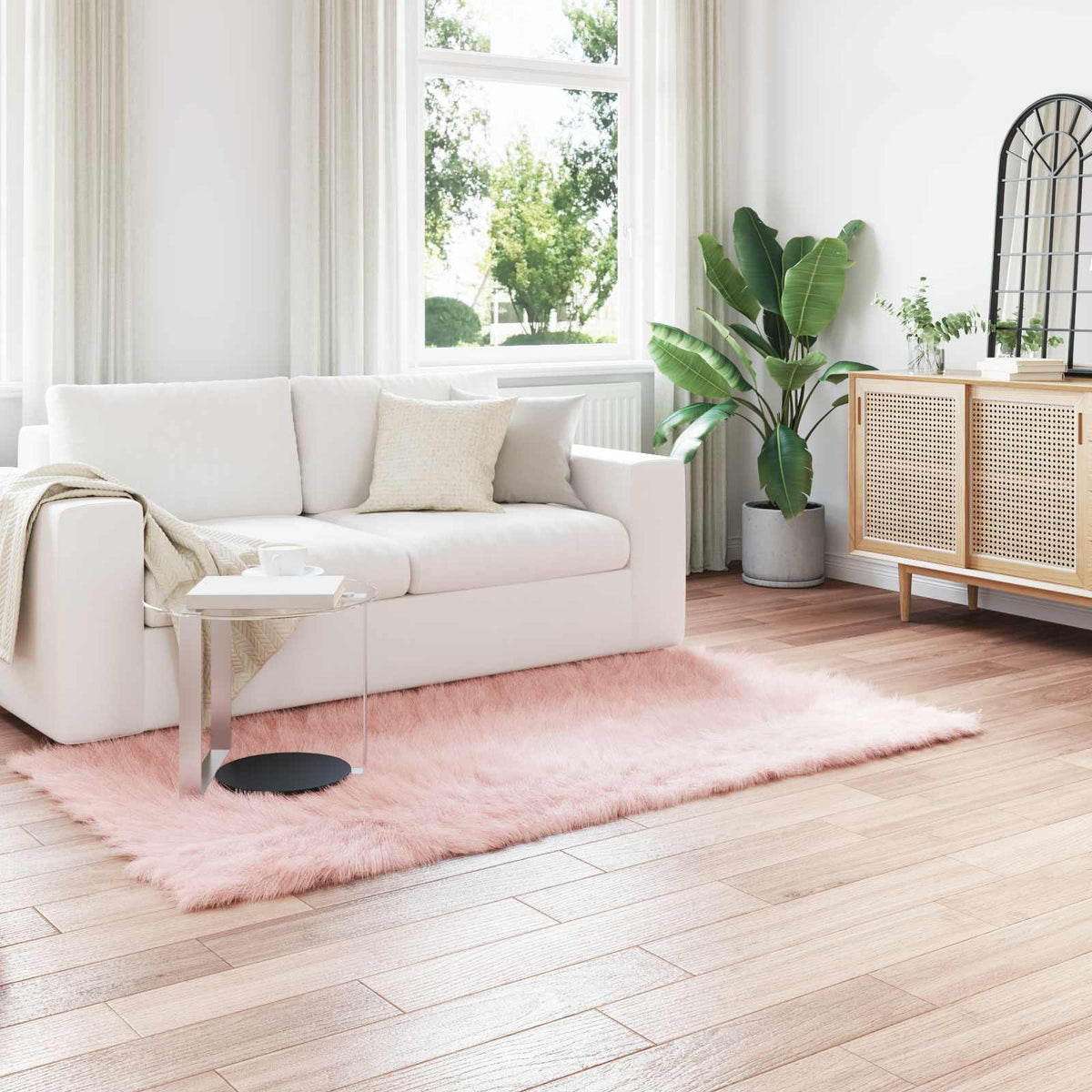 Vidaxl tapijt van imitatie tafalla roze 80 x 200 cm polyester