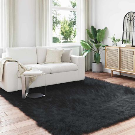 Vidaxl tapijt van imitatie tafalla zwart 200 x 200 cm polyester