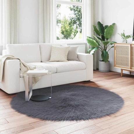 Vidaxl tapijt van imitatie tafalla antracietkleurig ø 200 cm polyester
