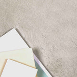 Vidaxl antislip vloerkleed van imitatie konijnenbont olite beige