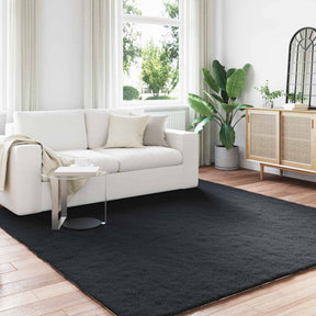 Vidaxl antislip vloerkleed van imitatie konijnenbont olite zwart