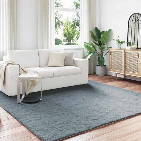 Vidaxl antislip vloerkleed van imitatie konijnenbont olite antraciet