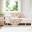 Vidaxl antislip deken van imitatie konijnenbont olite 4 st beige