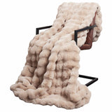 Vidaxl antislip deken van imitatie konijnenbont olite 4 st beige