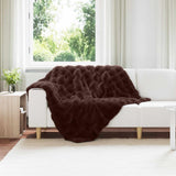 Vidaxl antislip deken van imitatie konijnenbont olite kameel polyester