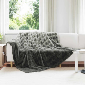 Vidaxl antislip deken van imitatie konijnenbont olite 4 st donkergrijs
