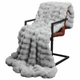 Vidaxl antislip deken van imitatie konijnenbont olite grijs polyester