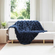 Vidaxl antislip deken van imitatie konijnenbont olite 4 st marineblauw